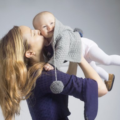 mother and baby kissing