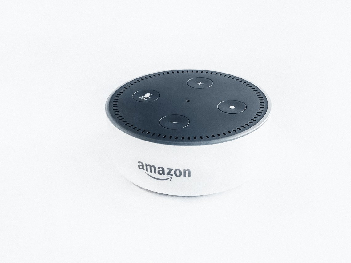 Amazon Echo on a white background