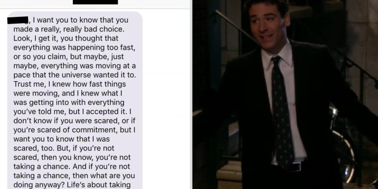 This ‘Nice Guy’s’ Cringe-y Text To The Woman Who Rejected Him Was Actually Just Quotes From ‘How I Met Your Mother’