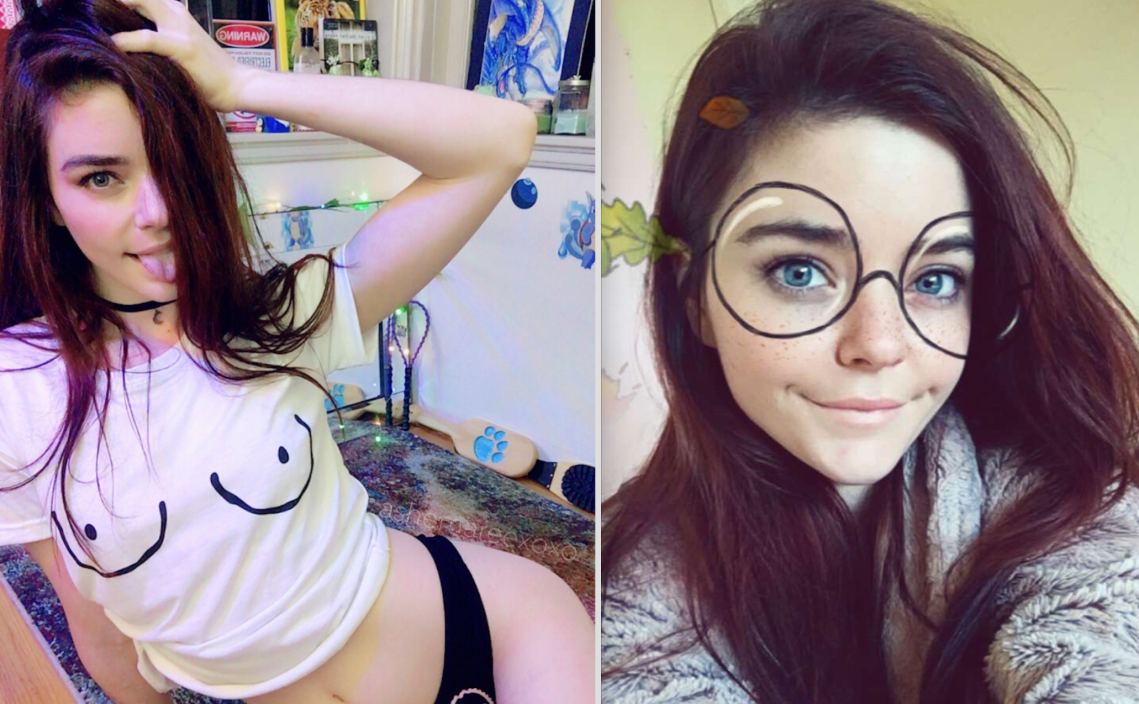 Ashe Marie and screenshots of photos on her Twitter