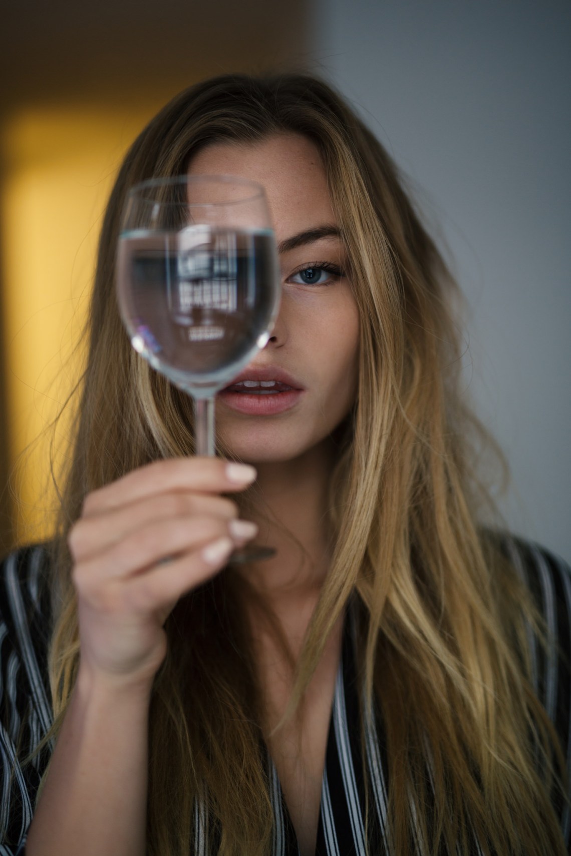 A woman getting drunk