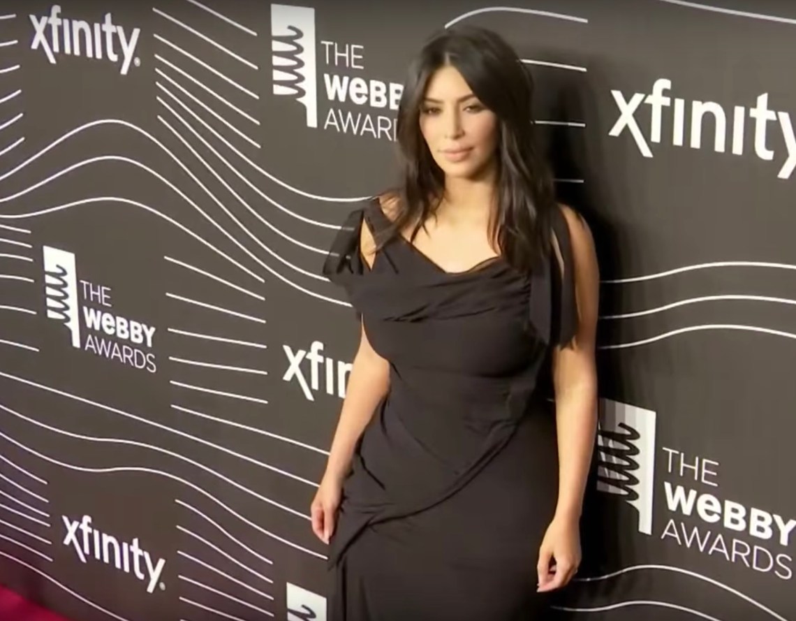 Kim Kardashian on the red carpet for the Webby Awards