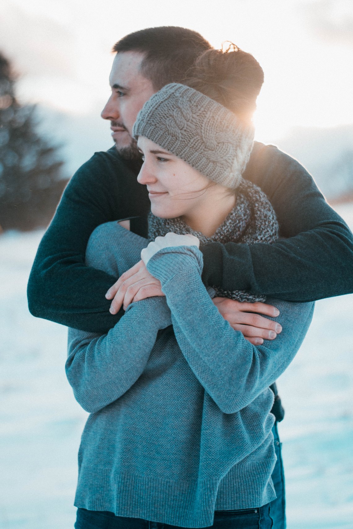 A woman glad her boyfriend is here