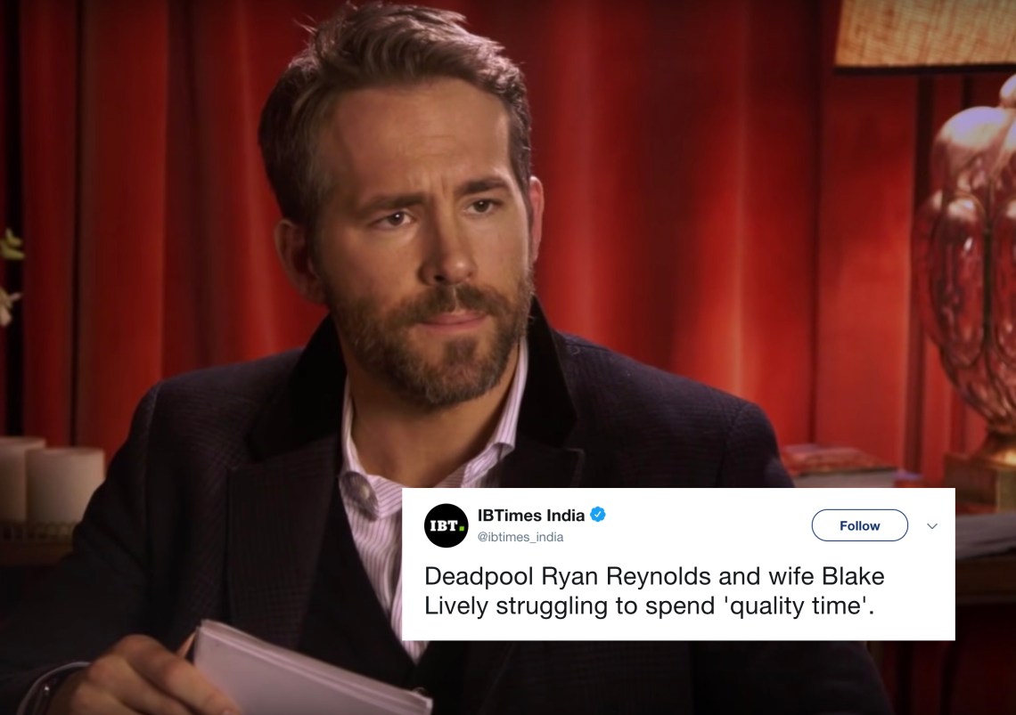 Ryan Reynolds in a video about Deadpool