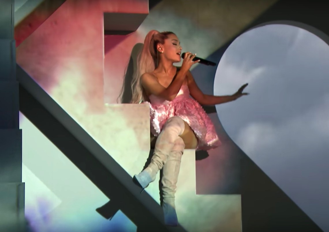 Ariana Grande performing for Jimmy Fallon