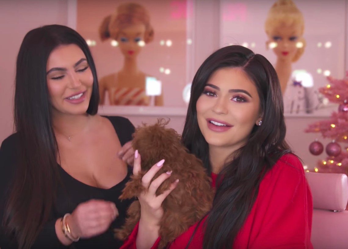 Kylie in a makeup tutorial for Kylie Cosmetics