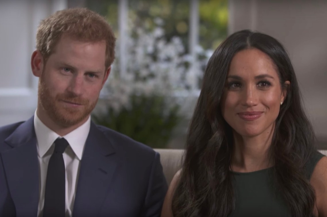 Harry and Meghan Markle in an interview about their engagement