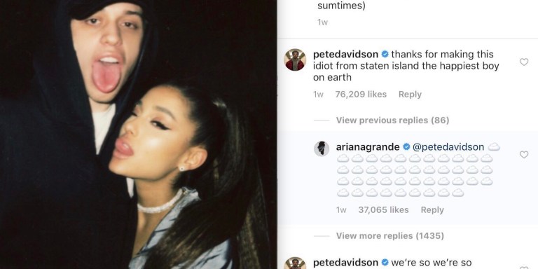Ariana Grande And Pete Davidson’s Instagram Flirting Is Almost Too Much