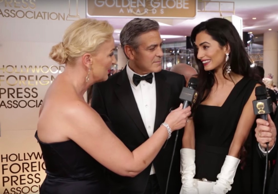 George and Amal Clooney at the Golden Globes