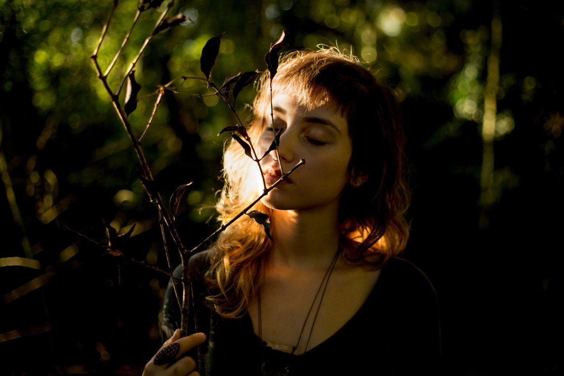woman in forest