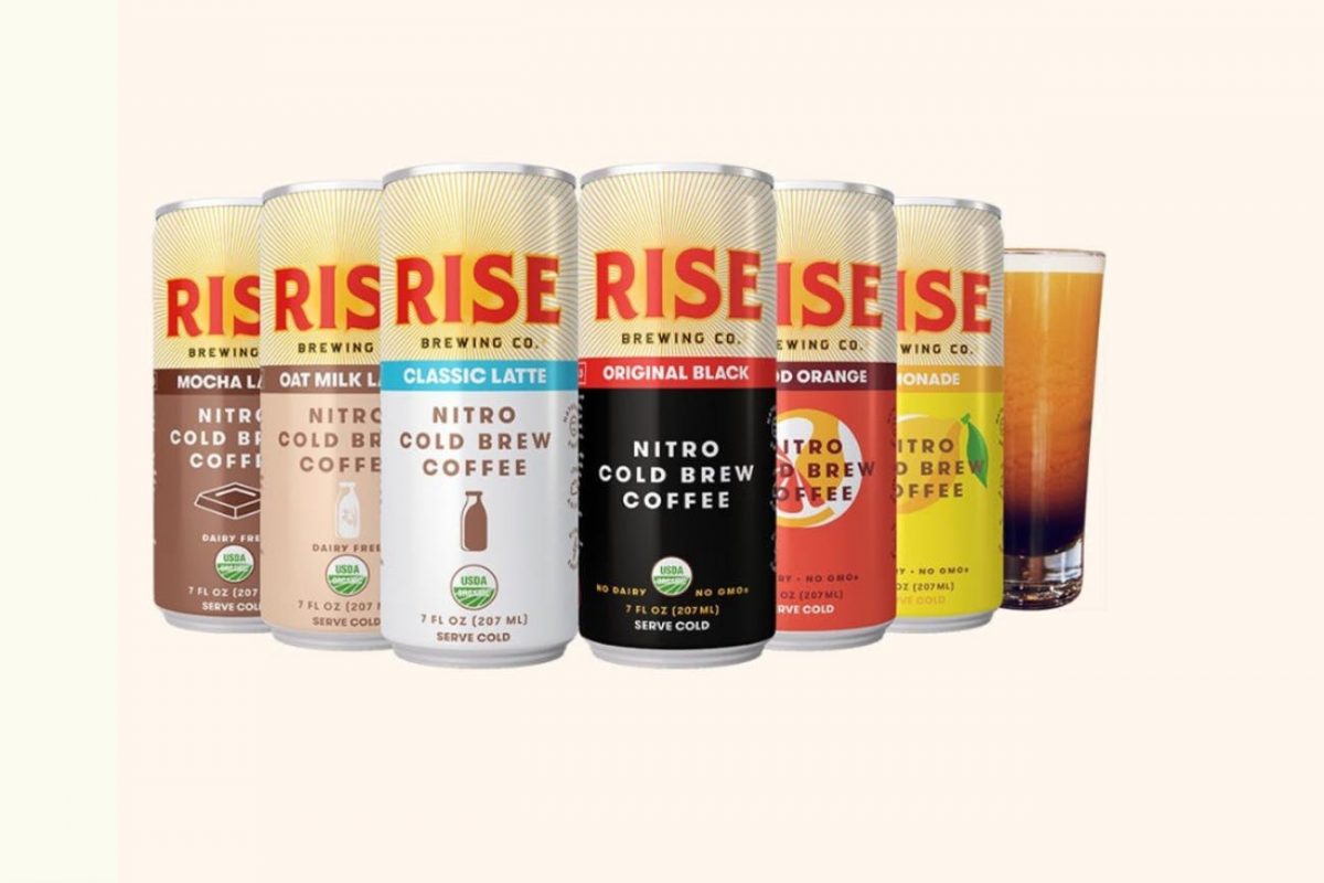 Rise Brewing Co. canned cold brew coffee.