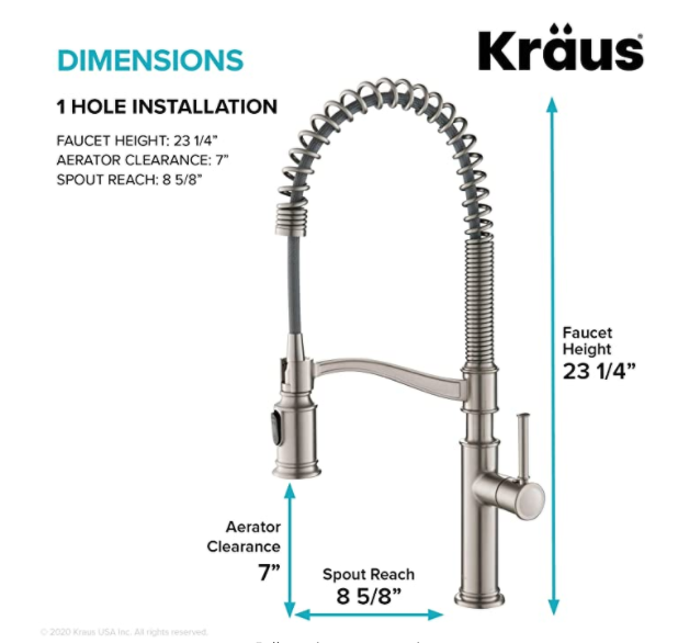 Roll over image to zoom in Kraus KPF-1683SFS Sellette Pull-Down Kitchen Faucet, Commercial Style Spot Free Stainless Steel