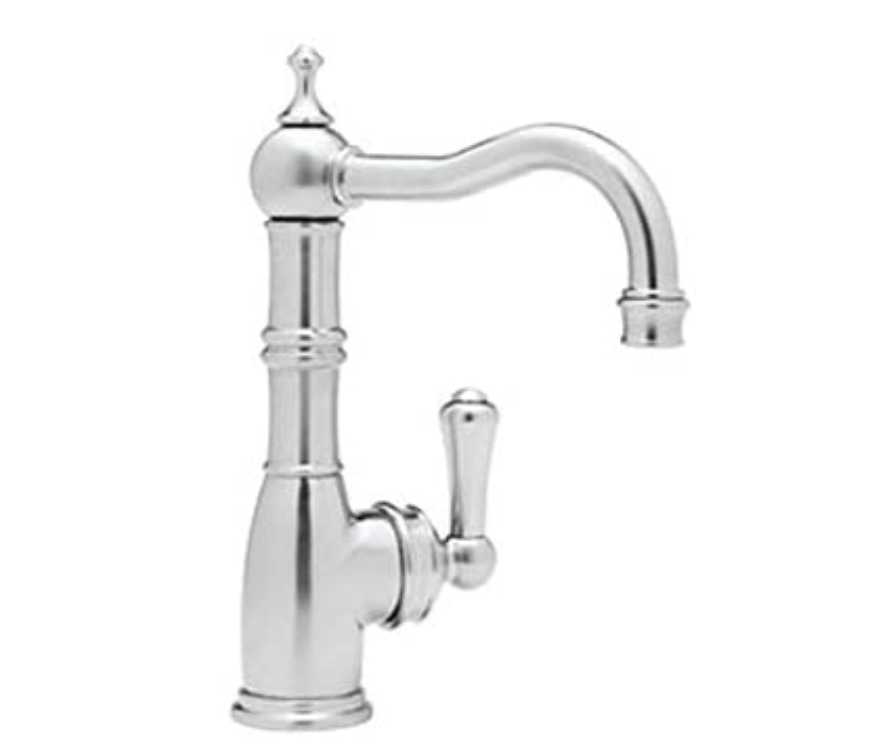 Rohl U.4739 Perrin and Rowe Kitchen Faucet with Side Spray and Metal Lever Handle, Satin Nickel