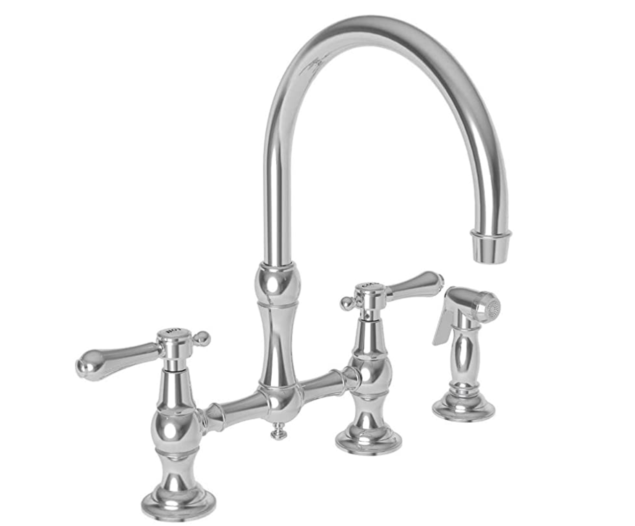 Kitchen Bridge Faucet with Side Spray - 9458 - POLISHED NICKEL - Chesterfield