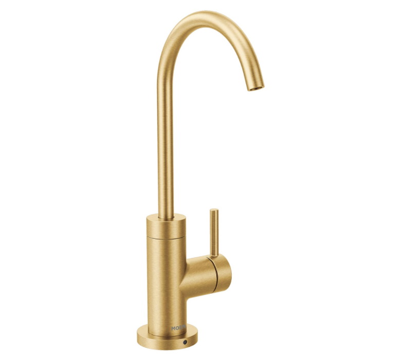 Moen S5530BG Sip Modern Cold Water Kitchen Beverage Faucet with Optional Filtration System, Brushed Gold