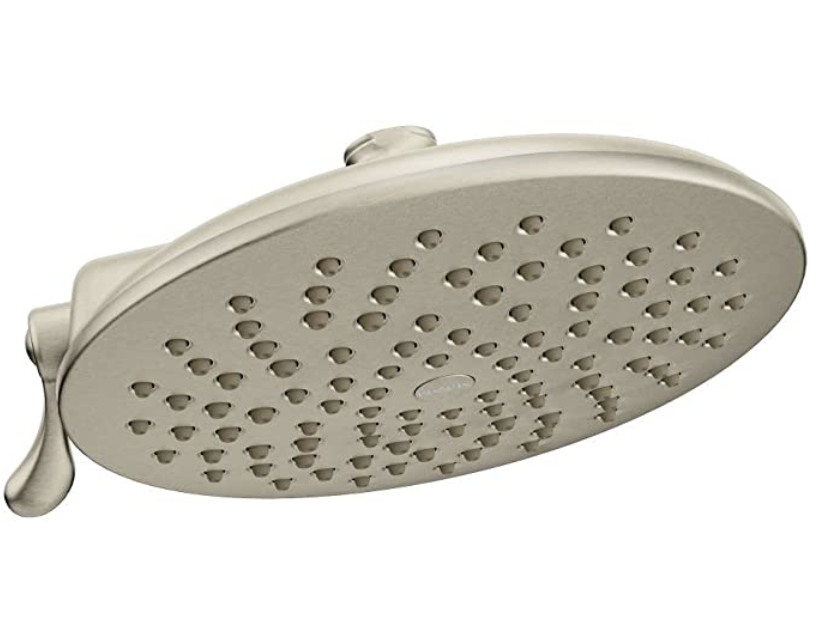 Moen S6320EPBN Velocity 8-Inch Eco-Performance Two-Function Rainshower Showerhead with Immersion Technology at 2.0 GPM Flow Rate, Brushed Nickel