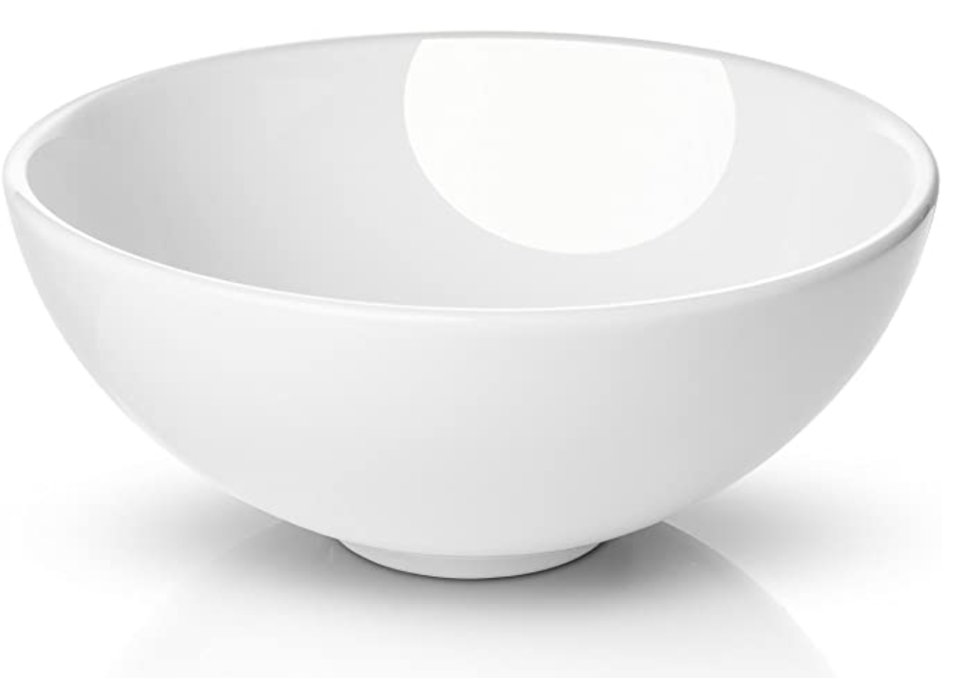 Miligore 11" Round White Ceramic Vessel Sink - Modern Above Counter Bathroom Vanity Bowl