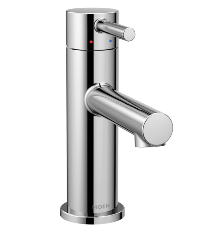 Moen 6190 Align One-Handle Modern Bathroom Faucet with Drain Assembly and Optional Deckplate, Chrome