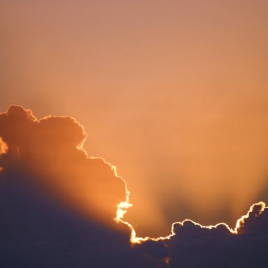 silhouette of cloud with sunlight