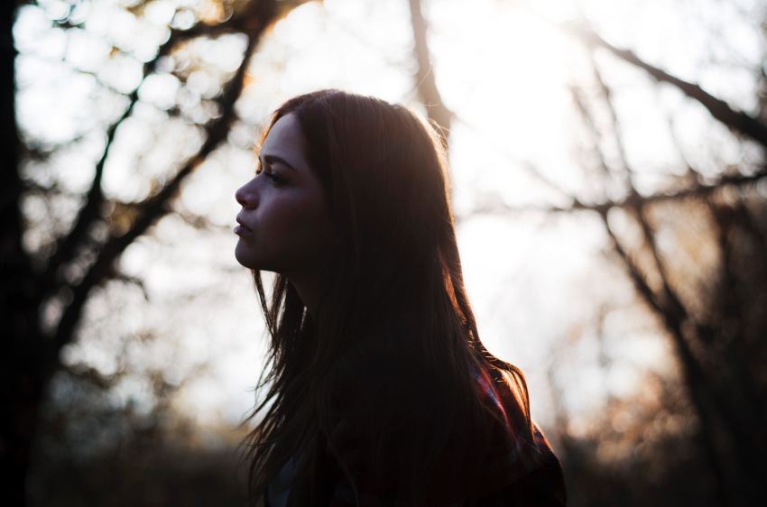 woman on forest