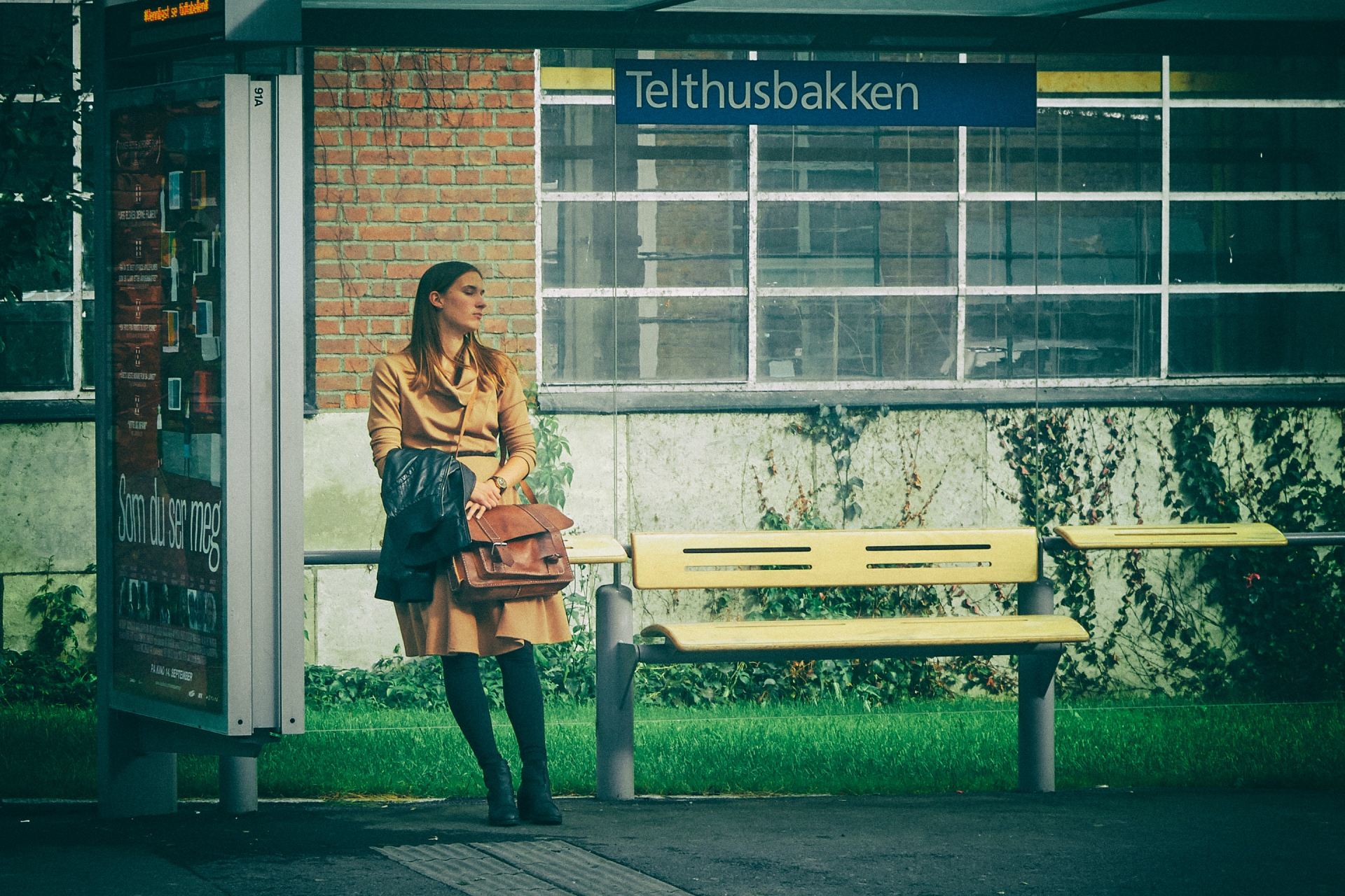 woman sitting on bench