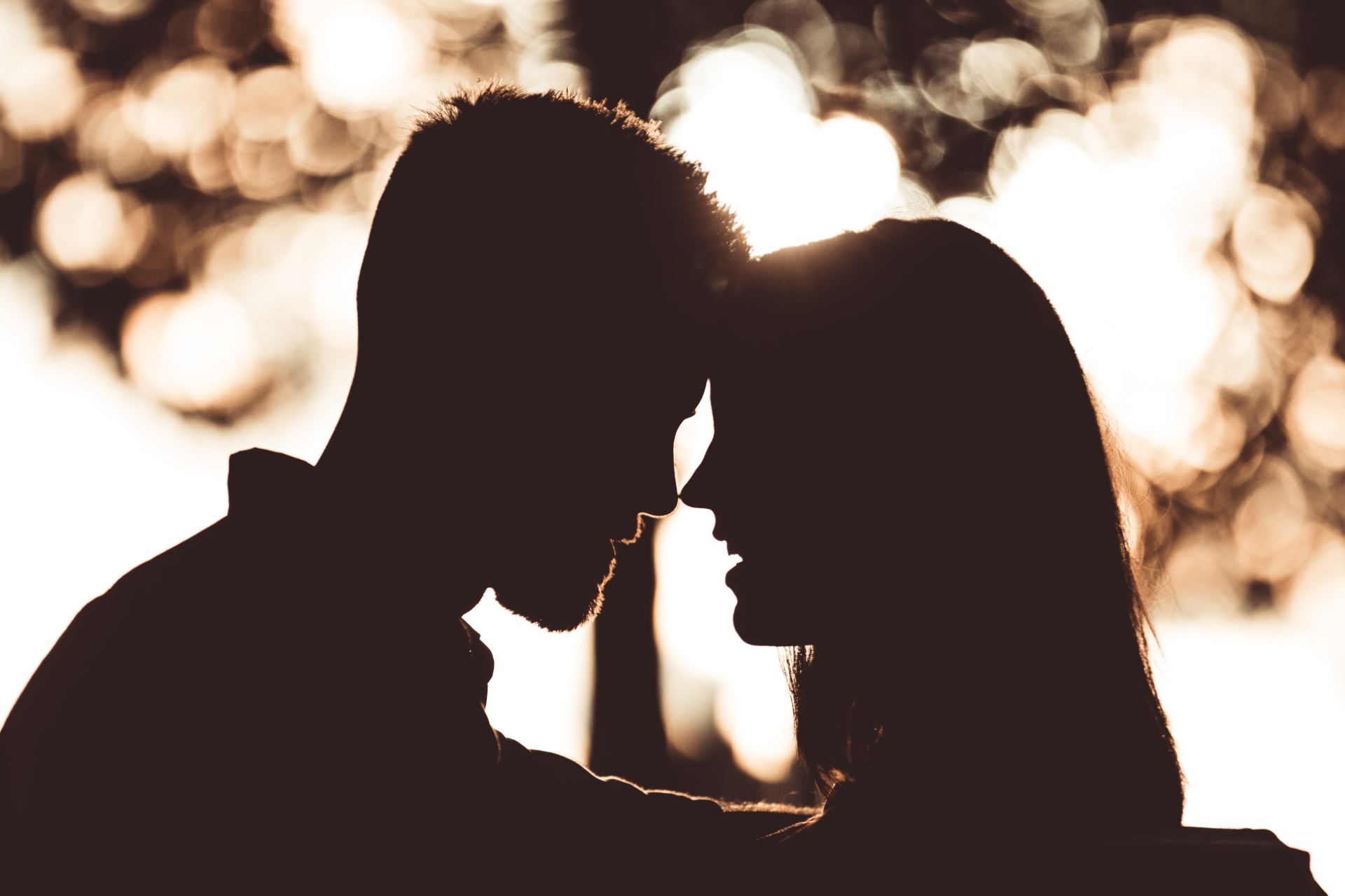 silhouette photography of couple