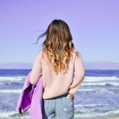 woman standing at beach