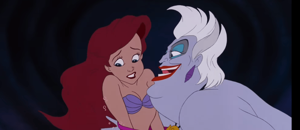 Ursula and Ariel in 'The Little Mermaid'