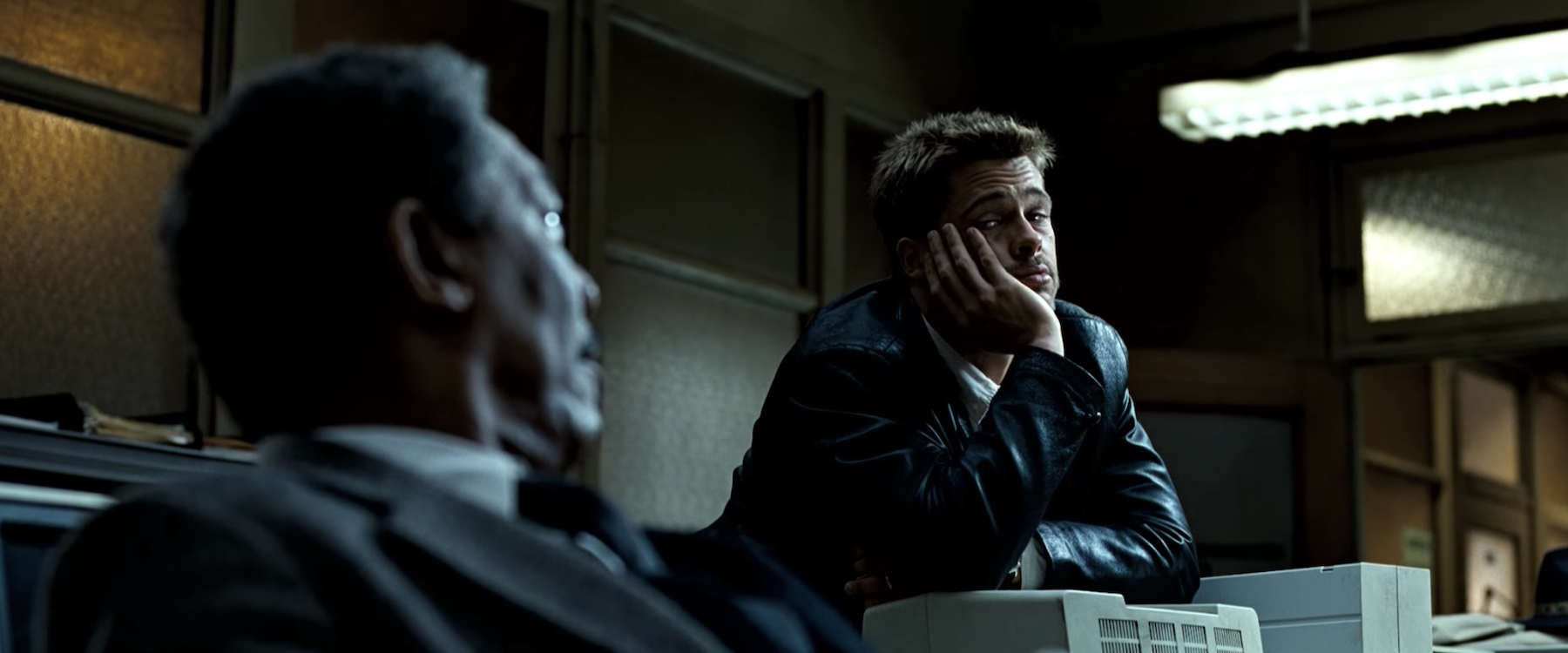 Brad Pitt and Morgan Freeman in 'Se7en'