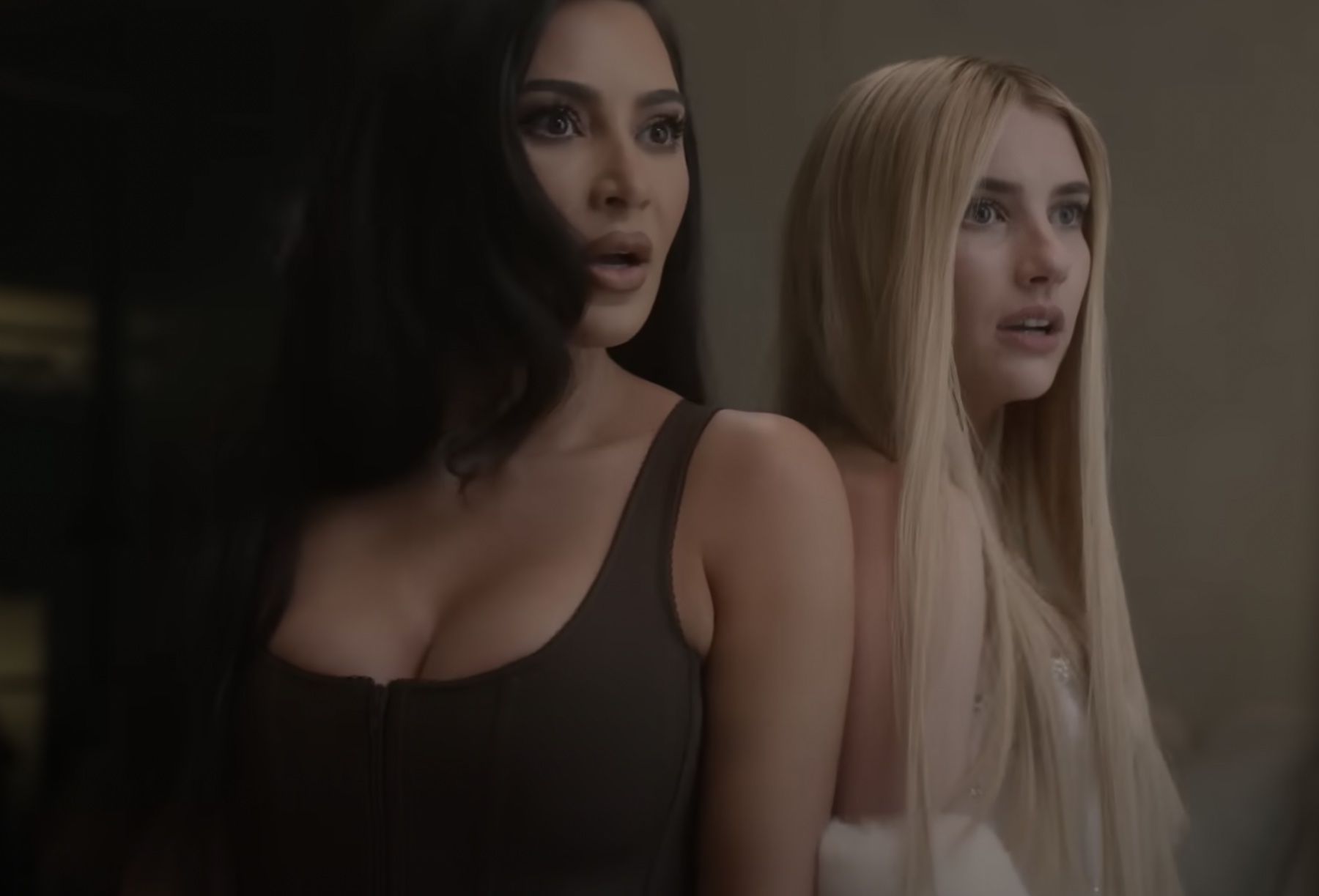 Kim Kardashian and Emma Roberts in 'AHS: Delicate' | FX