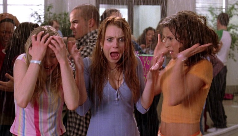 Lacey Chabert, Lindsay Lohan, and Amanda Seyfried in Mean Girls (2004)