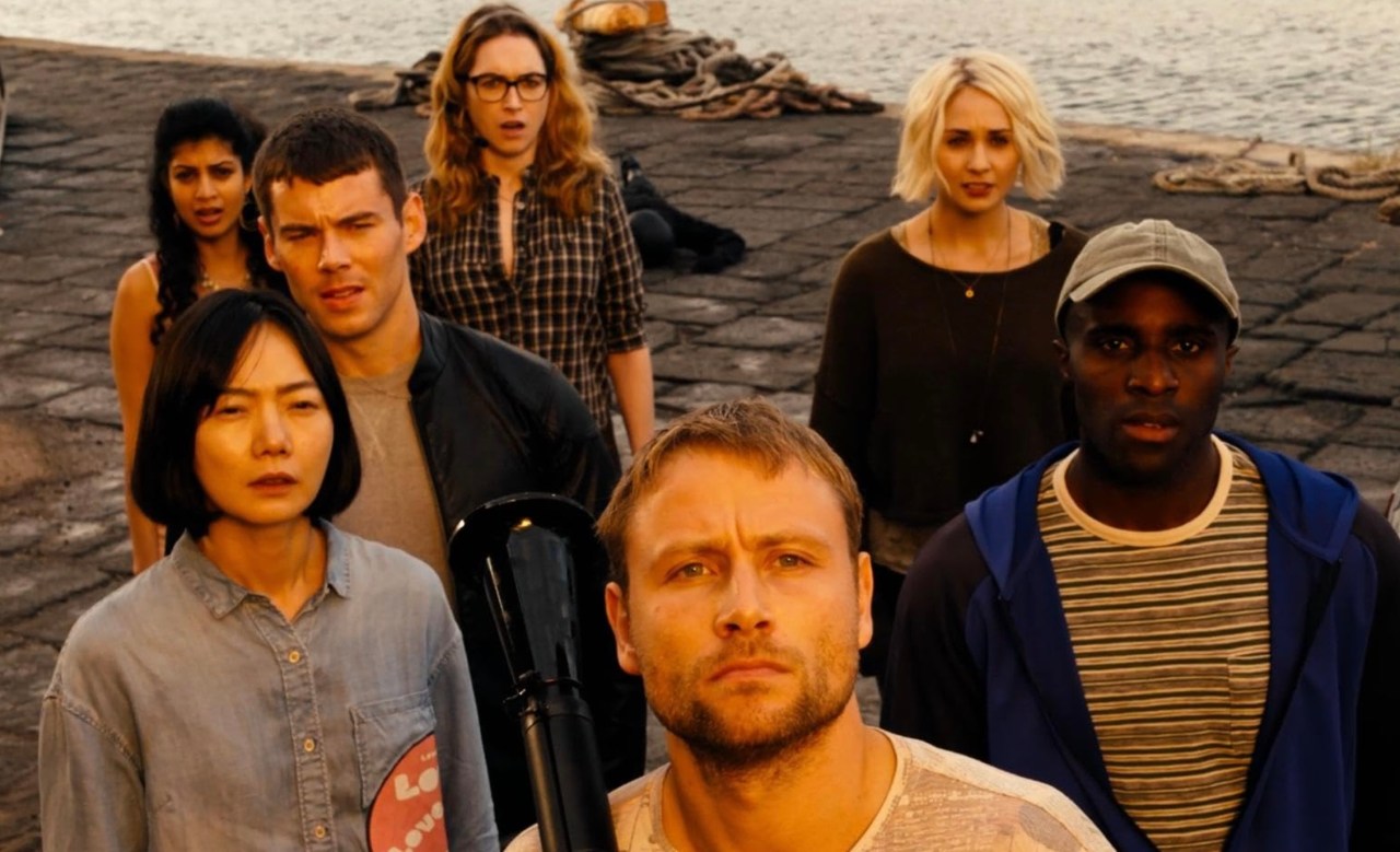 Bae Doona, Max Riemelt, Brian J. Smith, Tuppence Middleton, Tina Desai, Jamie Clayton, and Toby Onwumere in Sense8 (2015)