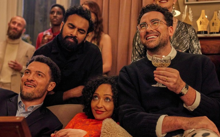 Ruth Negga, Himesh Patel, Daniel Levy, and Jamael Westman in Good Grief (2023)