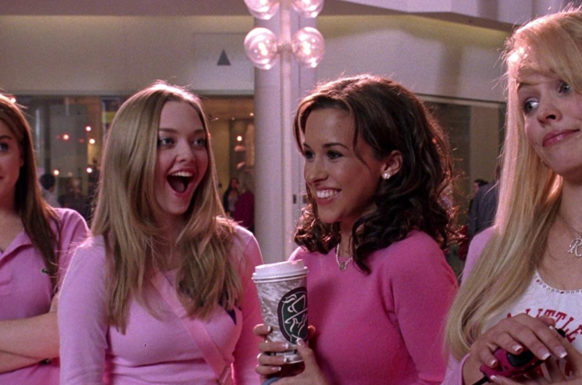 Lacey Chabert, Lindsay Lohan, Rachel McAdams, and Amanda Seyfried in Mean Girls (2004)