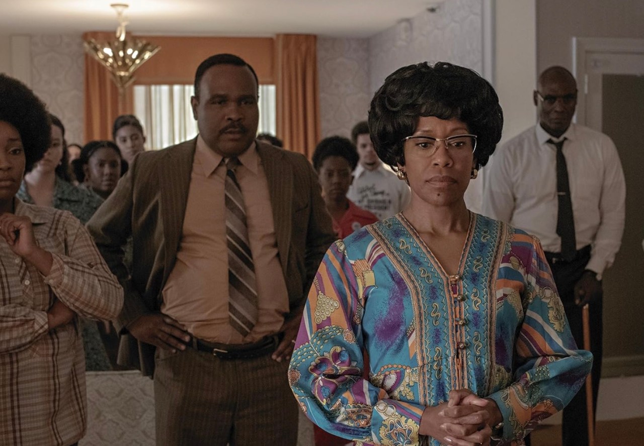 Regina King, Michael Cherrie, Lance Reddick, Christina Jackson, and Lucas Hedges in Shirley (2024)