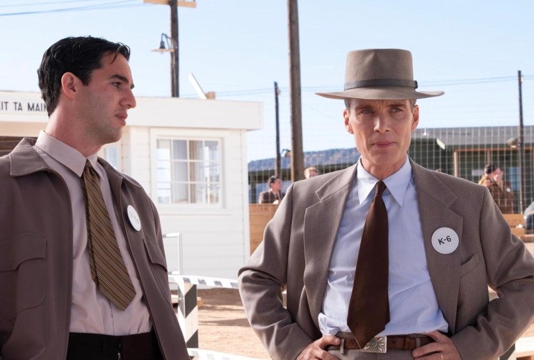 Cillian Murphy and Benny Safdie in Oppenheimer (2023)