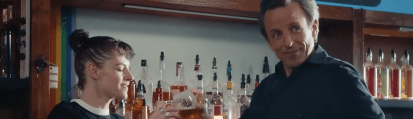 Need A Good Laugh? Watch Seth Meyers Go Day Drinking With Kristen Stewart