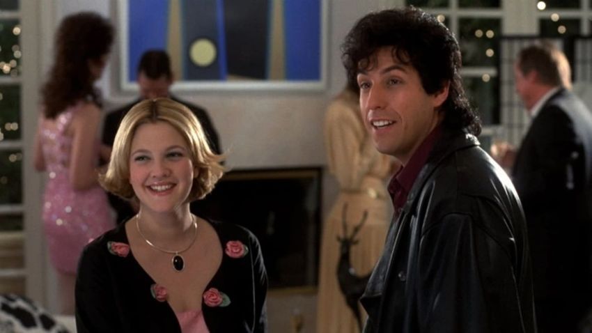 Adam Sandler and Drew Barrymore in The Wedding Singer